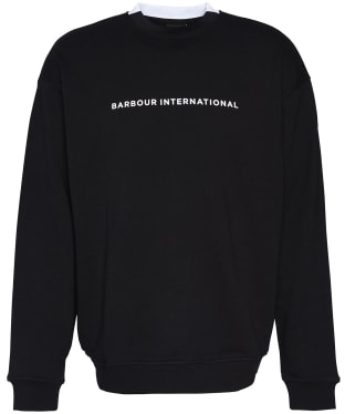 Men's Barbour International Bates Crew Neck Sweatshirt - Black