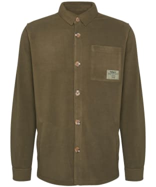 Men's Barbour Microfleece Button Through Overshirt - Olive