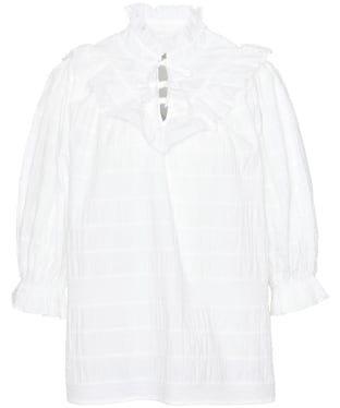 Women's Barbour Kelburn Textured Cotton Top - White