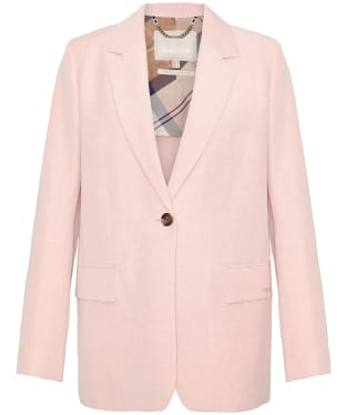 Women's Barbour Vivienne Tailored Fit, Linen Blend Blazer - Primrose Pink / Primrose Hessian
