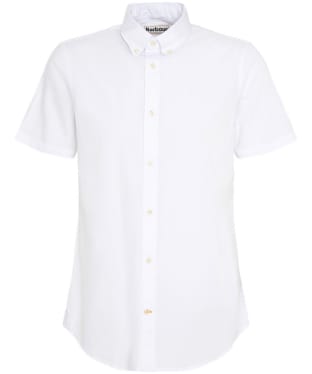 Men's Barbour Crest Poplin Short Sleeve Tailored Fit Shirt - White