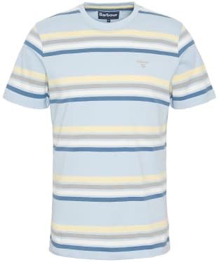 Men's Barbour Hamstead Stripe Short Sleeve Cotton T-Shirt - Niagara Mist
