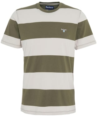 Men's Barbour Whalton Stripe Short Sleeve Cotton T-Shirt - Pale Sage