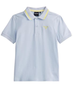 Boy's Barbour Oakside Short Sleeve Cotton Polo Shirt, 6-9yrs - Niagara Mist