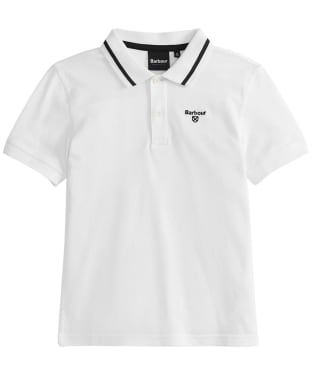 Boy's Barbour Oakside Short Sleeve Cotton Polo Shirt, 6-9yrs - White