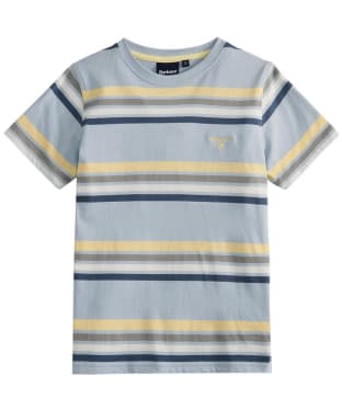 Boy's Barbour Hamstead Stripe Short Sleeve Crew Neck Cotton T-Shirt, 10-15yrs - Niagra Mist