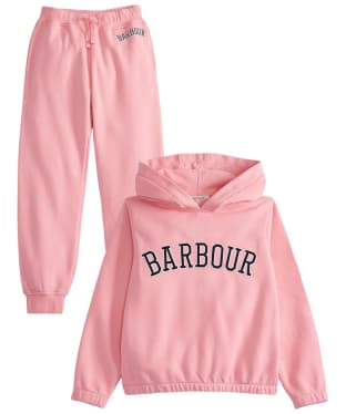 Girl's Barbour Harper Cotton Blend Tracksuit, 10-15yrs - Hibiscus