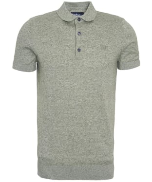 Men's Barbour Buston Short Sleeve Knitted Polo Shirt - Dusty Green