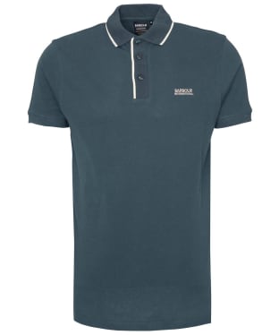 Men's Barbour International Moor Short Sleeve Cotton Polo Shirt - Forest River