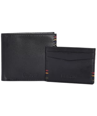Men's Barbour Cairnwell Leather Wallet & Cardholder Gift Set - Inky Blue