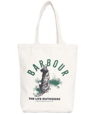 Barbour Printed Canvas Tote Shopper Bag - Ecru