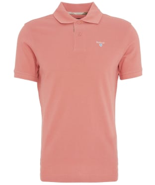 Men's Barbour Tartan Pique Polo Shirt - Pink Clay