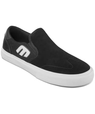 Men's Etnies Lo-Cut Slip On Suede Skate Shoes - Black / White