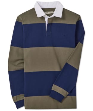 Men’s R.M. Williams Tweedale Long Sleeve Cotton Rugby Shirt - Green / Navy