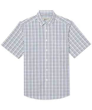 Men's R.M. Williams Cotton Short Sleeved Hervey Shirt - White / Navy / Blue