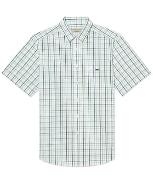 Men's R.M. Williams Cotton Short Sleeved Hervey Shirt - White / Blue / Green