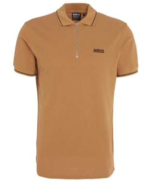 Men's Barbour International Dean Short Sleeve Pique Polo Shirt - Desert