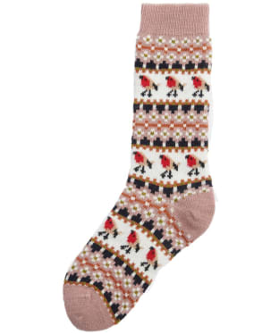 Women's Barbour Robin Fairisle Socks - Pink 2