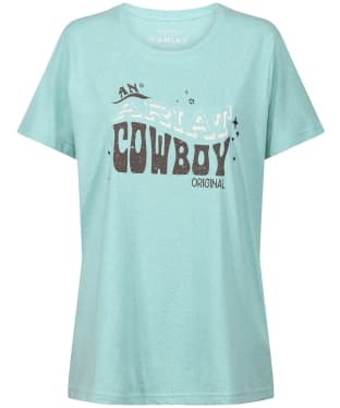 Women’s Ariat Cowboy Short Sleeve T-Shirt - Aqua Heather