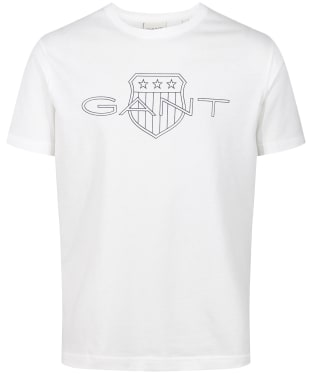 Men's Gant Logo Short Sleeve Cotton T-Shirt - Eggshell