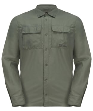 Men's Jack Wolfskin Barrier Long Sleeve Shirt - Hedge Green