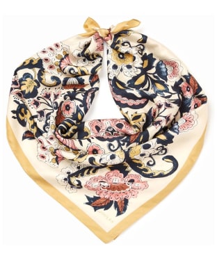 Women's Joules Bloomfield Silk Square Scarf - Creme Floral