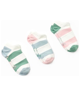 Women's Joules Rilla Trainer Socks - Cream Multi Stripe