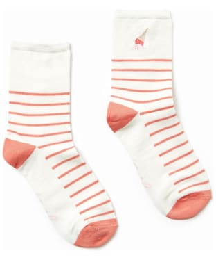 Women's Joules Excellent Embroidered Socks - Red