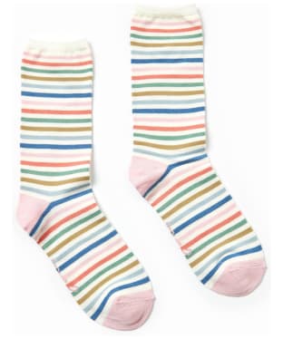 Women's Joules Excellent Everyday Single Eco Vero Socks - Cream Stripe