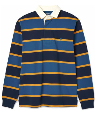 Men's Joules Onside Cotton Rugby Shirt - Navy / Yellow Stripe