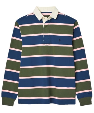 Men's Joules Onside Cotton Rugby Shirt - Green / Navy Stripe