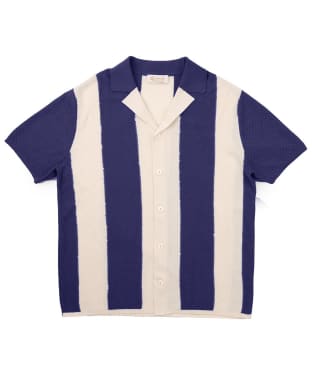 Hay Life Knitted Striped Shirt - Navy / White