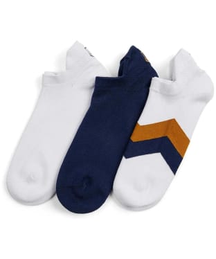 Women's Fairfax & Favor Signature Trainer Socks - White / Navy