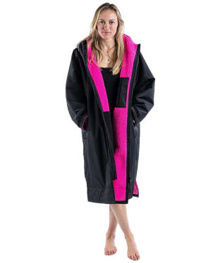 Dryrobe Advance Long Sleeve Changing Robe - Black / Pink