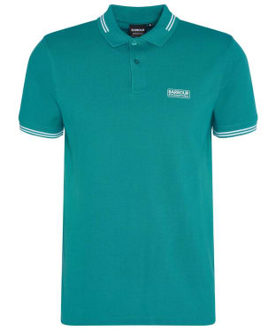 Men's Barbour International Essential Short Sleeve Cotton Tipped Polo Shirt - Fender Teal