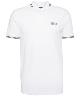 Men's Barbour International Essential Short Sleeve Cotton Tipped Polo Shirt - White