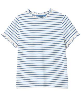 Women's Joules Daisy Short Sleeve T-Shirt - Blue / Cream Stripe