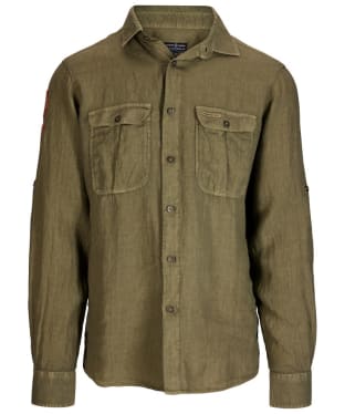 Men’s Amundsen Safari Linen Long Sleeve Shirt - Olive Ash