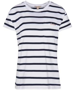 Women's Barbour Otterburn Stripe T-Shirt - White / Navy 2