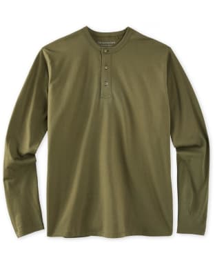 Men's Outerknown Sojourn Long Sleeve Henley Tee - Olive Night