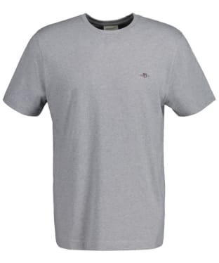 Men's Gant Regular Shield Short Sleeve Cotton T-Shirt - Grey Melange