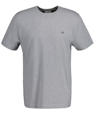 Men's GANT Regular Shield Short Sleeve Cotton T-Shirt - Grey Melange