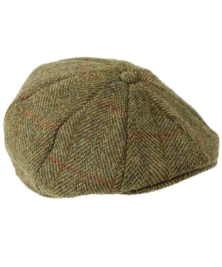 Heather Arran Harris Tweed 8-Piece Cap - Olive / Gold