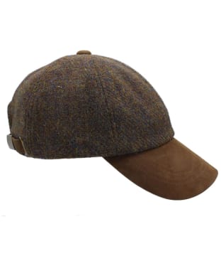 Heather Glencairn Harris Tweed Leather Peak Baseball Cap - Brown Mix