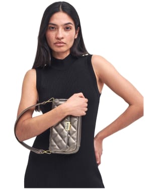 Women's Barbour International Quilted Mini Soho Crossbody Bag - Gunmetal