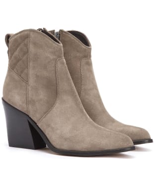 Women's Barbour Rhonda Western Heel Ankle Boots - Taupe Suede