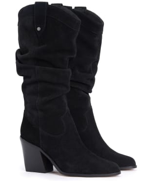 Women's Barbour Corey Western Heel Tall Boots - Black Suede