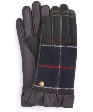 Women's Barbour Elishaw Tartan & Leather Gloves - Barbour Classic