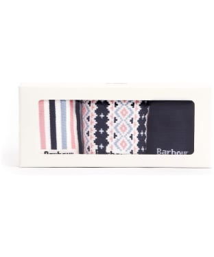 Women's Barbour Claudia Fairisle Sock Gift Set - Pink / Navy