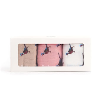 Women's Barbour Pheasant Sock Gift Set - Pink Rust Mix